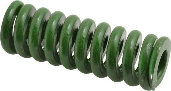 Associated Spring Raymond - 1-1/4" Hole Diam, 5/8" Rod Diam, 3-1/2" Free Length, Green Die Spring - 882 Lb Max Deflection, 0.88" Max Deflection, Extra Heavy Duty, Chromium Alloy Steel - Exact Industrial Supply