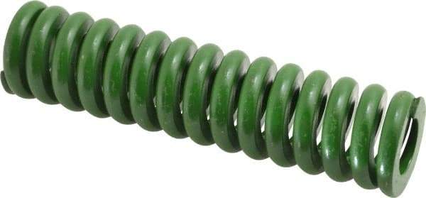 Associated Spring Raymond - 1-1/4" Hole Diam, 5/8" Rod Diam, 5" Free Length, Green Die Spring - 850 Lb Max Deflection, 1.25" Max Deflection, Extra Heavy Duty, Chromium Alloy Steel - Exact Industrial Supply
