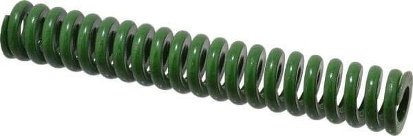 Associated Spring Raymond - 1-1/4" Hole Diam, 5/8" Rod Diam, 8" Free Length, Green Die Spring - 832 Lb Max Deflection, 2" Max Deflection, Extra Heavy Duty, Chromium Alloy Steel - Exact Industrial Supply