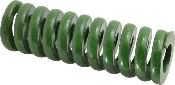 Associated Spring Raymond - 2" Hole Diam, 1" Rod Diam, 6" Free Length, Green Die Spring - 2124 Lb Max Deflection, 1.5" Max Deflection, Extra Heavy Duty, Chromium Alloy Steel - Exact Industrial Supply