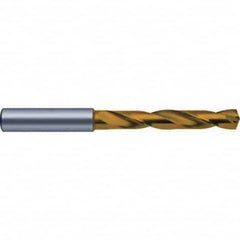 Screw Machine Length Drill Bit: 0.4213″ Dia, 140 °, Solid Carbide TiN Finish, Right Hand Cut, Spiral Flute, Straight-Cylindrical Shank, Series 662
