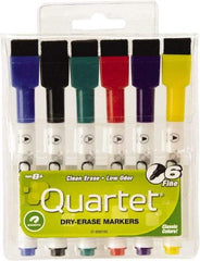 Quartet - Low-Odor ReWritables Fine Point, Classic, 6 Set Dry Erase Markers - For Use with Dry Erase Marker Boards - Exact Industrial Supply
