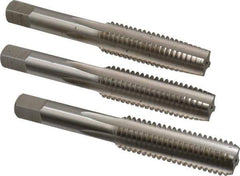 Hertel - 1/2-13 UNC, 4 Flute, Bottoming, Plug & Taper, Bright Finish, High Speed Steel Tap Set - 3-3/8" OAL, 2B/3B Class of Fit - Exact Industrial Supply