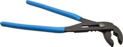 Channellock - 12" OAL, 2-1/4" Max Capacity, 6 Position Tongue & Groove Pliers - V-Jaws, Plastic Dipped Handles - Exact Industrial Supply