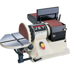 Jet - 48 Inch Long x 6 Inch Wide Belt, 9 Inch Diameter, Horizontal and Vertical Combination Sanding Machine - 2,258 Ft./min Belt Speed, 3/4 HP, Single Phase - Exact Industrial Supply