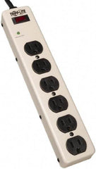 Tripp-Lite - 6 Outlets, 120 VAC15 Amps, 6' Cord, Power Outlet Strip - Floor, Keyhole Mount, 5-15 NEMA Configuration, 2-1/2" Strip - Exact Industrial Supply