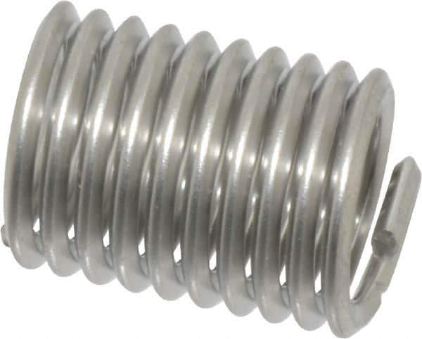 Recoil - 3/8-16 UNC, 3/4" OAL, Free Running Helical Insert - 10 Free Coils, Tanged, Stainless Steel, Bright Finish, 2D Insert Length - Exact Industrial Supply