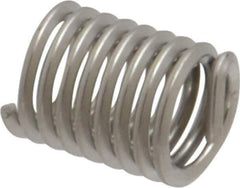 Recoil - #12-24 UNC, 0.432" OAL, Free Running Helical Insert - 8-3/8 Free Coils, Tanged, Stainless Steel, Bright Finish, 2D Insert Length - Exact Industrial Supply