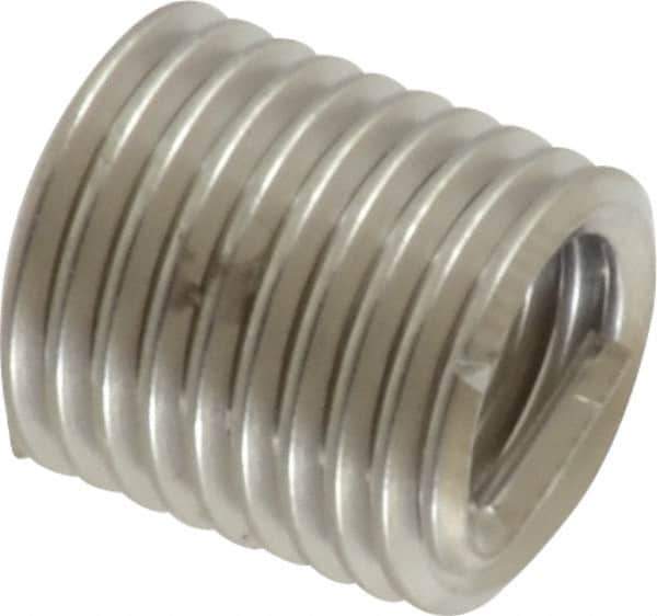 Recoil - M6x1.00 Metric Coarse, 12mm OAL, Free Running Helical Insert - 9-1/2 Free Coils, Tanged, Stainless Steel, Bright Finish, 2D Insert Length - Exact Industrial Supply