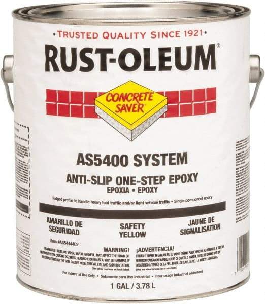 Rust-Oleum - 1 Gal Can Gloss Safety Yellow Antislip Epoxy - 50 Sq Ft/Gal Coverage, <340 g/L VOC Content - Exact Industrial Supply