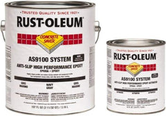 Rust-Oleum - 1 Gal Kit Gloss Navy Gray Antislip Epoxy - 40 to 60 Sq Ft/Gal Coverage, <250 g/L VOC Content - Exact Industrial Supply