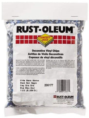 Rust-Oleum - Black/White/Blue Vinyl Floor Chips - 1 Lb Plastic Bag - Exact Industrial Supply