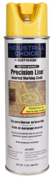 Rust-Oleum - 17 fl oz Yellow Marking Chalk - 500' to 530' Coverage at 1-1/4" Wide, Water-Based Formula - Exact Industrial Supply