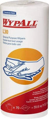 WypAll - L30 Dry General Purpose Wipes - Small Roll, 10-3/8" x 11" Sheet Size, White - Exact Industrial Supply