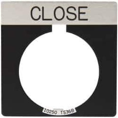 Eaton Cutler-Hammer - Square, Legend Plate - Close - Black Background, 30-1/2mm Hole Diameter - Exact Industrial Supply