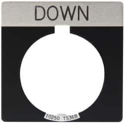 Eaton Cutler-Hammer - Square, Legend Plate - Down - Black Background, 30-1/2mm Hole Diameter - Exact Industrial Supply