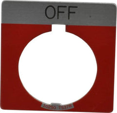 Eaton Cutler-Hammer - Square, Legend Plate - Off - Red Background, 30-1/2mm Hole Diameter - Exact Industrial Supply