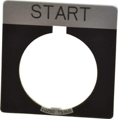 Eaton Cutler-Hammer - Square, Legend Plate - Start - Black Background, 30-1/2mm Hole Diameter - Exact Industrial Supply