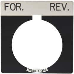 Eaton Cutler-Hammer - Square, Legend Plate - For-Rev - Black Background, 30-1/2mm Hole Diameter - Exact Industrial Supply