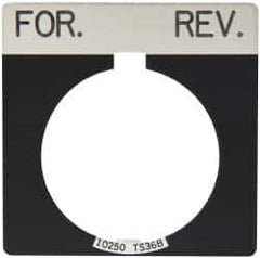 Eaton Cutler-Hammer - Square, Legend Plate - For-Rev - Black Background, 30-1/2mm Hole Diameter - Exact Industrial Supply