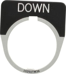 Eaton Cutler-Hammer - Half Round, Legend Plate - Down - Black Background, 30-1/2mm Hole Diameter - Exact Industrial Supply