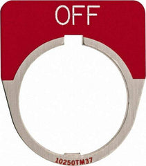 Eaton Cutler-Hammer - Half Round, Legend Plate - Off - Red Background, 30-1/2mm Hole Diameter - Exact Industrial Supply