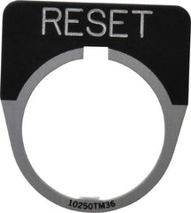 Eaton Cutler-Hammer - Half Round, Legend Plate - Reset - Black Background, 30-1/2mm Hole Diameter - Exact Industrial Supply