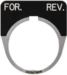 Eaton Cutler-Hammer - Half Round, Legend Plate - For-Rev - Black Background, 30-1/2mm Hole Diameter - Exact Industrial Supply