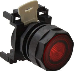 Eaton Cutler-Hammer - 25mm Mount Hole, Flush, Pushbutton Switch Only - Round, Red Pushbutton, Illuminated, Momentary (MO) - Exact Industrial Supply