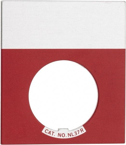 Eaton Cutler-Hammer - Legend Plate - Blank - Red Background, 22-1/2mm Hole Diameter - Exact Industrial Supply