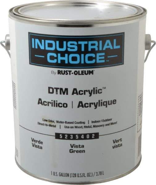 Rust-Oleum - 1 Gal Vista Green Semi Gloss Finish Acrylic Enamel Paint - Interior/Exterior, Direct to Metal, <250 gL VOC Compliance - Exact Industrial Supply