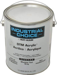 Rust-Oleum - 1 Gal Machine Tool Gray Semi Gloss Finish Acrylic Enamel Paint - Interior/Exterior, Direct to Metal, <250 gL VOC Compliance - Exact Industrial Supply