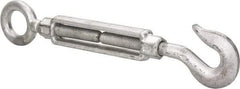 Made in USA - 2,700 Lb Load Limit, 3/4" Thread Diam, 6" Take Up, Steel Hook & Eye Turnbuckle - 17-3/4" Closed Length - Exact Industrial Supply
