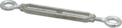 Made in USA - 800 Lb Load Limit, 5/16" Thread Diam, 4-1/2" Take Up, Steel Eye & Eye Turnbuckle - 9-9/16" Closed Length - Exact Industrial Supply