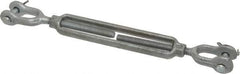 Made in USA - 800 Lb Load Limit, 5/16" Thread Diam, 4-1/2" Take Up, Steel Jaw & Jaw Turnbuckle - 9" Closed Length - Exact Industrial Supply