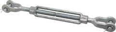 Made in USA - 3,500 Lb Load Limit, 5/8" Thread Diam, 6" Take Up, Steel Jaw & Jaw Turnbuckle - 16" Closed Length - Exact Industrial Supply
