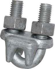 Made in USA - 7/16" Wire Rope U-Bolt Clip - Forged Steel, Galvanized - Exact Industrial Supply