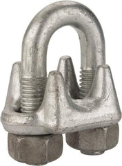 Value Collection - 3/4" Wire Rope U-Bolt Clip - Forged Steel, Galvanized - Exact Industrial Supply