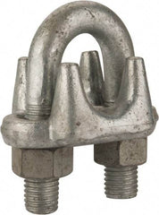 Value Collection - 1" Wire Rope U-Bolt Clip - Forged Steel, Galvanized - Exact Industrial Supply