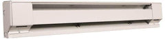 Marley - 28" Long, 120 Volt, 500 Watt, 1706 BTU, Electric Baseboard Heater - Copper Element, Aluminum Fins, White - Exact Industrial Supply