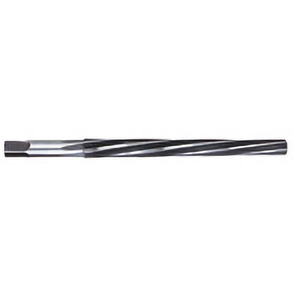 #2/0 Pin 0.1137″ Small End/0.1462″ Large End Spiral Flute High Speed Steel Taper Pin Reamer Uncoated, 1-9/16″ Flute Length, 2-9/16″ OAL, 4 Flutes, 5/32″ Diam Straight-Cylindrical Shank, LH Spiral, RH Cut