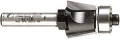 Amana Tool - 5/8" Cut Diam, 1/2" Length of Cut, 2 Flute Bevel Trim Edge Profile Router Bit - Carbide-Tipped, 1/4" Shank Diam, 2" OAL, Uncoated - Exact Industrial Supply