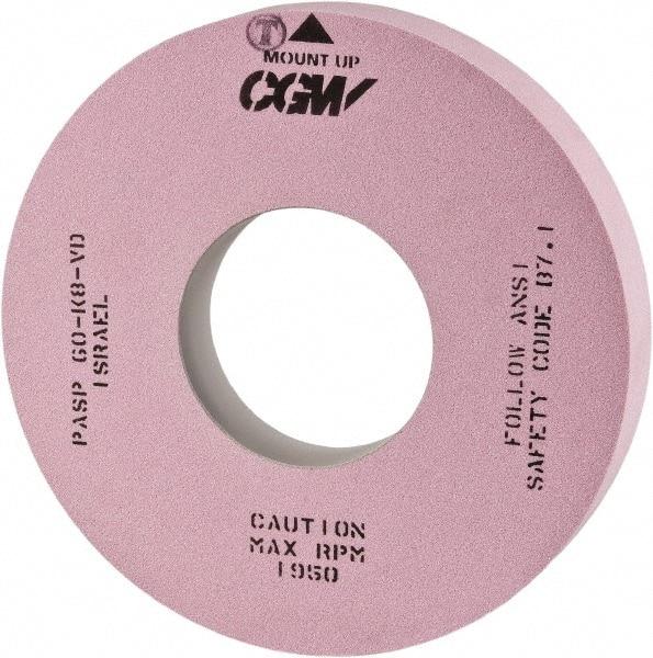 Camel Grinding Wheels - 24" Diam x 12" Hole x 1" Wide Centerless & Cylindrical Grinding Wheel - 60 Grit, Aluminum Oxide, Type 1, Vitrified Bond, No Recess - Exact Industrial Supply