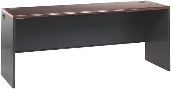 Hon - Steel-Reinforced High-Pressure Laminate Desk Shell - 72" Wide x 24" Deep x 29" High, Mahogany/Charcoal - Exact Industrial Supply