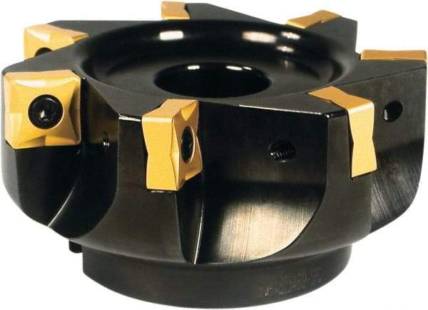 Sumitomo - 5 Inserts, 3" Cutter Diam, 0.575" Max Depth of Cut, Indexable High-Feed Face Mill - 0.385" Arbor Hole Diam, 1-3/4" High, SN.X Inserts, Series SumiMill Spider Mill - Exact Industrial Supply