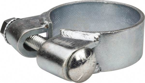 Made in USA - 2.42" ID, Steel Zinc Plated BCE Band Style Clamp - 0.12" Thick, 2-1/4" Hose - Exact Industrial Supply