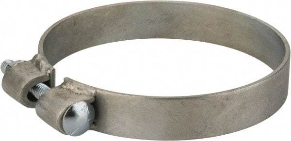 Made in USA - 3.67" ID, Steel Zinc Plated BCE Band Style Clamp - 0.12" Thick, 3-1/2" Hose - Exact Industrial Supply