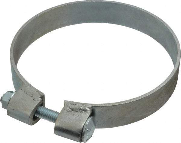 Made in USA - 5.67" ID, Steel Zinc Plated BCE Band Style Clamp - 0.12" Thick, 5-1/2" Hose - Exact Industrial Supply
