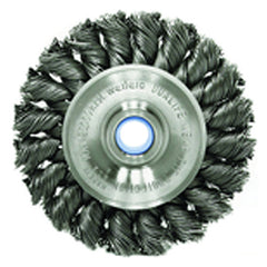 ‎3″ Standard Twist Knot Wire Wheel, .014″ Steel Fill, 1/2″-3/8″ Arbor Hole, Retail Pack - Exact Industrial Supply