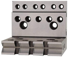 Suburban Tool - 4" Wide x 4" Deep x 4-1/2" High Steel Precision-Ground Angle Plate - V-Step Plate, Machined Holes on Surface, Open End, 1" Thick, Single Plate - Exact Industrial Supply